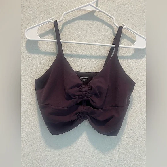 Athleta Deep Violet Purple Cinch Longline Bra - Size Large - Picture 2 of 8